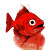 Red Deformed Fish Vinyl Car Decal Sticker – Waterproof & UV-Resistant 8"