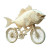 Fish Bicycle Vinyl Car Decal Sticker – Waterproof & UV-Resistant 8"