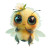 Adorable Fluffy Honeybee Vinyl Car Decal Sticker – Waterproof & UV-Resistant 8"
