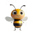 Friendly 3D Bee V2 Vinyl Car Decal Sticker – Waterproof & UV-Resistant 8"
