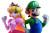 Peach & Luigi Split Vinyl Car Decal Sticker – Waterproof & UV-Resistant 8"