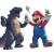 Mario & Godzilla Party Vinyl Car Decal Sticker – Waterproof & UV-Resistant 8"
