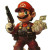 Armed Mario V2 Vinyl Car Decal Sticker – Waterproof & UV-Resistant 8"