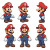 Mario Model Sheet Vinyl Car Decal Sticker – Waterproof & UV-Resistant 8"