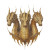 Golden Three-Headed Dragon Vinyl Car Decal Sticker – Waterproof & UV-Resistant 8"