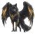 Golden Winged Wolf Vinyl Car Decal Sticker – Waterproof & UV-Resistant 8"