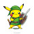 Pikachu As Link V2 Vinyl Car Decal Sticker – Waterproof & UV-Resistant 8"
