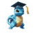Graduating Squirtle Vinyl Car Decal Sticker – Waterproof & UV-Resistant 8"