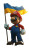 Mario With Ua Flag Vinyl Car Decal Sticker – Waterproof & UV-Resistant 8"