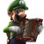 Luigi Mario Accordion Vinyl Car Decal Sticker – Waterproof & UV-Resistant 8"