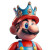 Mario With Crown Vinyl Car Decal Sticker – Waterproof & UV-Resistant 8"