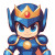 Crowned Megaman Vinyl Car Decal Sticker – Waterproof & UV-Resistant 8"