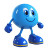 Blue Pixar Pacman Vinyl Car Decal Sticker – Waterproof & UV-Resistant 8"