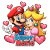Mario & Peach Love Vinyl Car Decal Sticker – Waterproof & UV-Resistant 8"