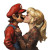 Mario Kissing Girl Vinyl Car Decal Sticker – Waterproof & UV-Resistant 8"