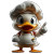 Chibi Chef Duck Vinyl Car Decal Sticker – Waterproof & UV-Resistant 8"