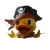Rubber Pirate Duck Vinyl Car Decal Sticker – Waterproof & UV-Resistant 8"