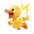 Yellow Duck Running Vinyl Car Decal Sticker – Waterproof & UV-Resistant 8"