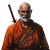Battle-Ready Monk Vinyl Car Decal Sticker – Waterproof & UV-Resistant 8"