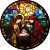 Nativity Stained Glass Vinyl Car Decal Sticker – Waterproof & UV-Resistant 8"