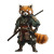 Red Panda Samurai Vinyl Car Decal Sticker – Waterproof & UV-Resistant 8"