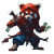Red Panda Warrior V2 Vinyl Car Decal Sticker – Waterproof & UV-Resistant 8"
