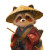 Tanuki Illustration Vinyl Car Decal Sticker – Waterproof & UV-Resistant 8"