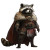Fantasy Raccoon King Vinyl Car Decal Sticker – Waterproof & UV-Resistant 8"