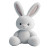 White 3D Bunny Vinyl Car Decal Sticker – Waterproof & UV-Resistant 8"