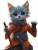 Chibi Cat Spear Vinyl Car Decal Sticker – Waterproof & UV-Resistant 8"