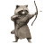 Archer Raccoon Vinyl Car Decal Sticker – Waterproof & UV-Resistant 8"
