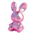 Pink Chrome Bunny Vinyl Car Decal Sticker – Waterproof & UV-Resistant 8"
