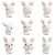 Quirky Plush Bunny Vinyl Car Decal Sticker – Waterproof & UV-Resistant 8"