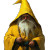 Yellow-Robed Gnome Vinyl Car Decal Sticker – Waterproof & UV-Resistant 8"