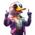 Disco Space Duck Vinyl Car Decal Sticker – Waterproof & UV-Resistant 8"