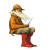 Old Fisherman Illustration Vinyl Car Decal Sticker – Waterproof & UV-Resistant 8"