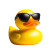 Yellow Sunglasses Duck Vinyl Car Decal Sticker – Waterproof & UV-Resistant 8"
