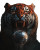 Red Tiger Planet Vinyl Car Decal Sticker – Waterproof & UV-Resistant 8"