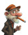 Fish Cigar Man Vinyl Car Decal Sticker – Waterproof & UV-Resistant 8"