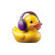 Duck With Headphones Vinyl Car Decal Sticker – Waterproof & UV-Resistant 8"