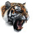 Angry Scary Tiger Vinyl Car Decal Sticker – Waterproof & UV-Resistant 8"