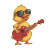 Cool Duck Guitarist Vinyl Car Decal Sticker – Waterproof & UV-Resistant 8"