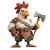 Chicken Warrior Vinyl Car Decal Sticker – Waterproof & UV-Resistant 8"