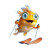Skiing Happy Fish Vinyl Car Decal Sticker – Waterproof & UV-Resistant 8"