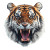 Angry Tiger Illustration V2 Vinyl Car Decal Sticker – Waterproof & UV-Resistant 8"