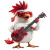 Happy Rooster Rocker Vinyl Car Decal Sticker – Waterproof & UV-Resistant 8"