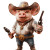 Pig Cowboy Animation Vinyl Car Decal Sticker – Waterproof & UV-Resistant 8"