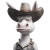 Cowboy Donkey Portrait Vinyl Car Decal Sticker – Waterproof & UV-Resistant 8"