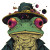 Cosmic Frog Horror Vinyl Car Decal Sticker – Waterproof & UV-Resistant 8"