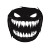 Black Vector Teeth Vinyl Car Decal Sticker – Waterproof & UV-Resistant 8"